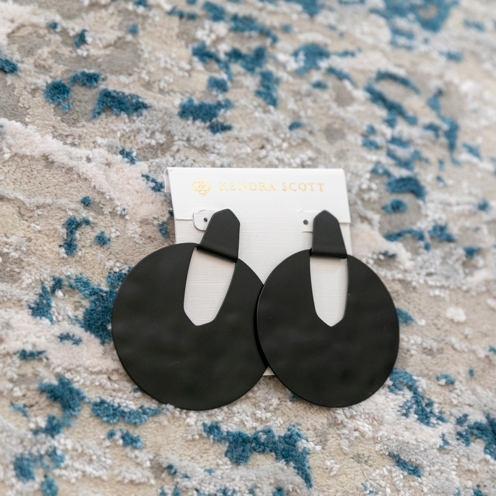 KENDRA SCOTT Diane Black Statement Earrings LARGE